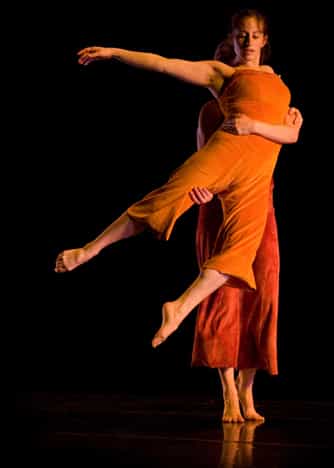 one dancer lifting another, from Tempus Fugit